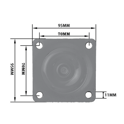 31-SPLEV80F-5 MODULAR SOLUTIONS CASTER 90MM, SWIVEL PLATE WITH HEIGHT ADJUSTMENT TOP FLAT PLATE/BALL BEARING